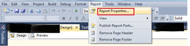 Report Properties